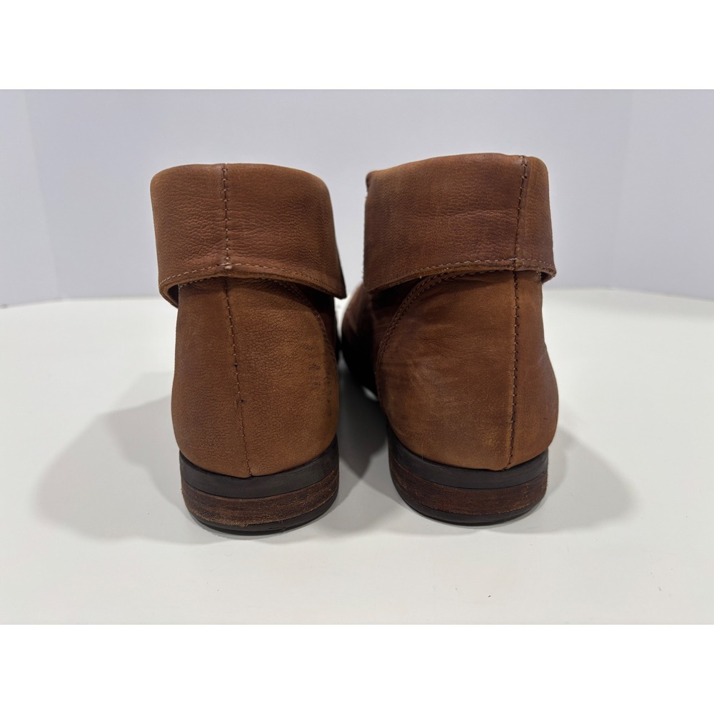 Steve Madden STUN-RED Brown Leather Fold Over Lace Up Ankle Boots Womens 8.5 M - Picture 4 of 7